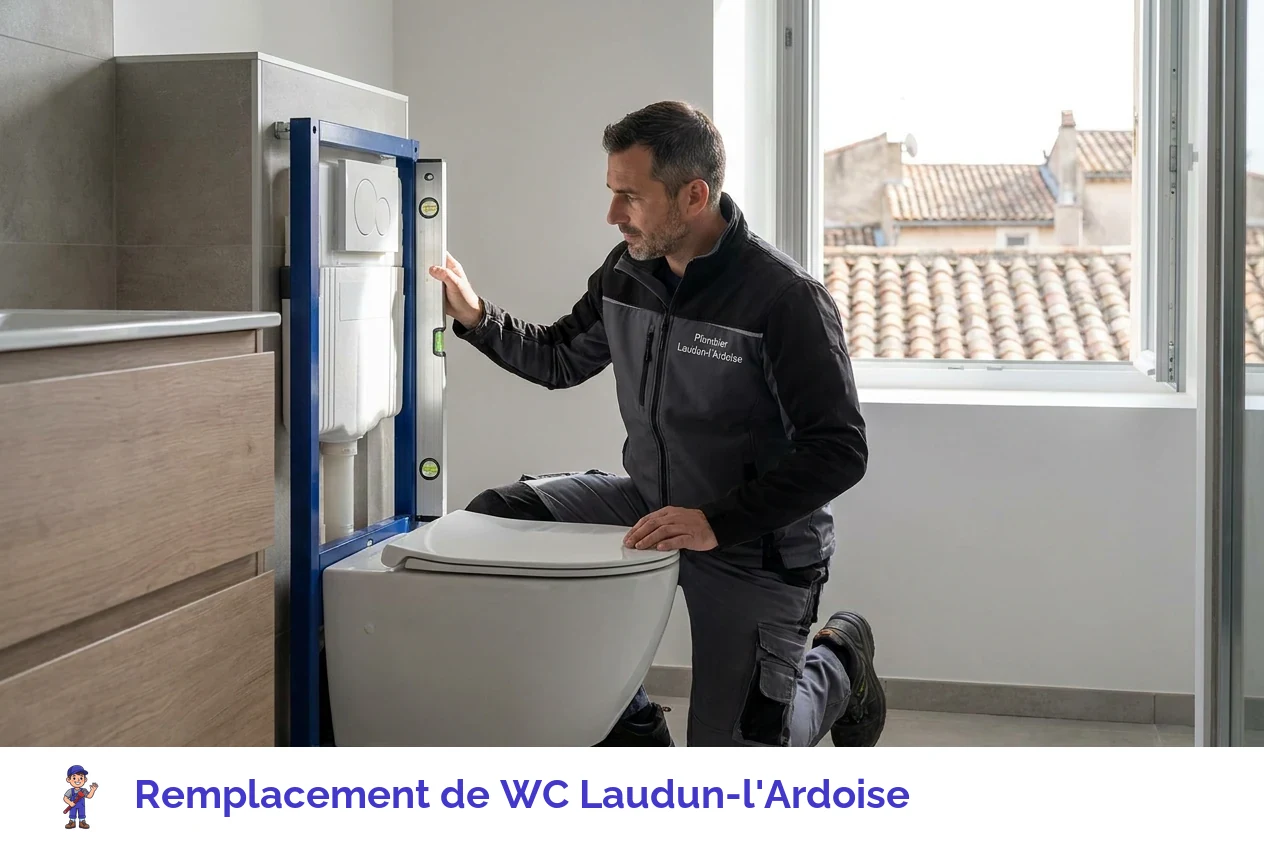 Remplacement de WC à Laudun-l'Ardoise